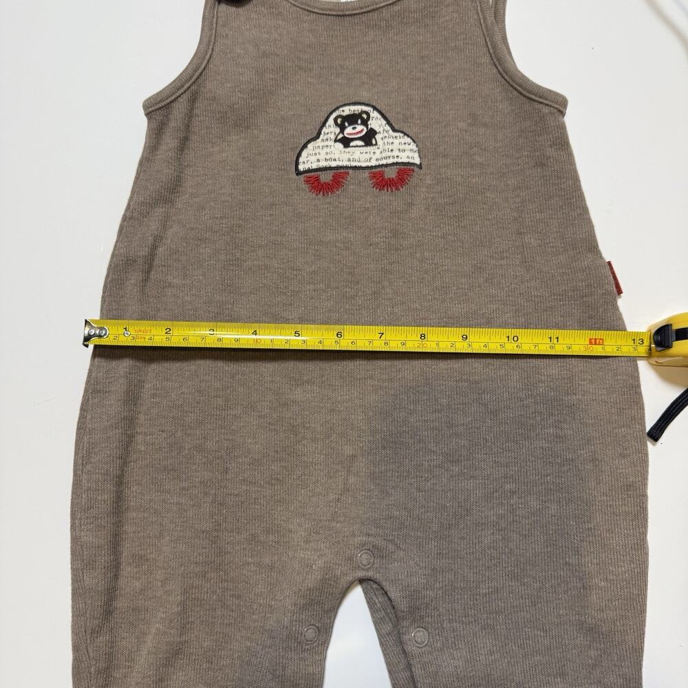 Vintage Carter’s Baby Romper Overalls 12M Brown Bear Car Applique One Piece - Picture 8 of 9